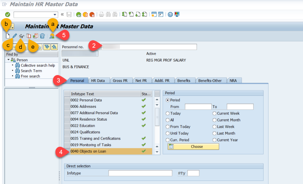 Maintain HR Master Data labeled for OOL