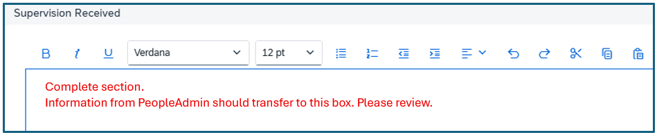 Supervision Received field
