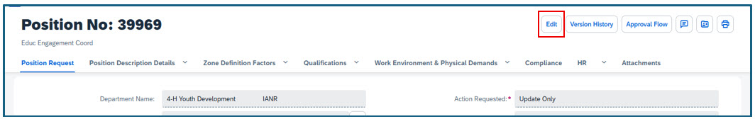 Position No 39969 Edit button example