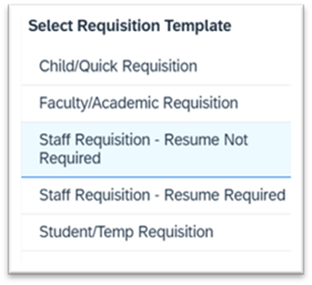 Select Requisition Template