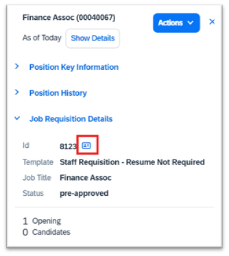 Job Requisition Details icon for Staff position