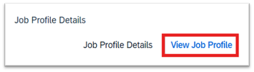 View Job Profile button for Faculty