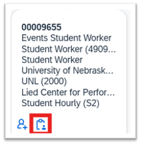 Clipboard icon on Position Details Card for Student Worker