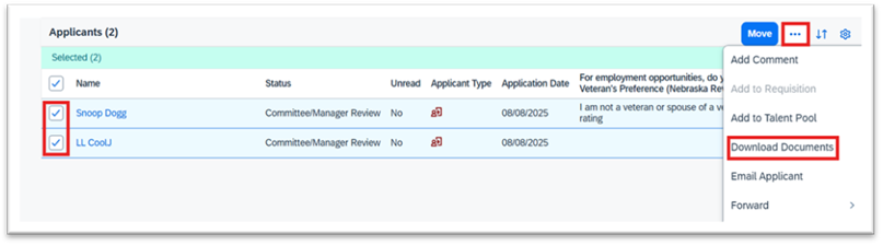 Download Applicant Documents