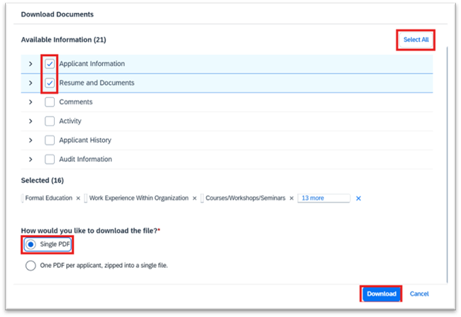 Select download format