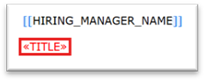 Enter Hiring Manager title