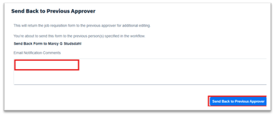 Send Back to Previous Approver