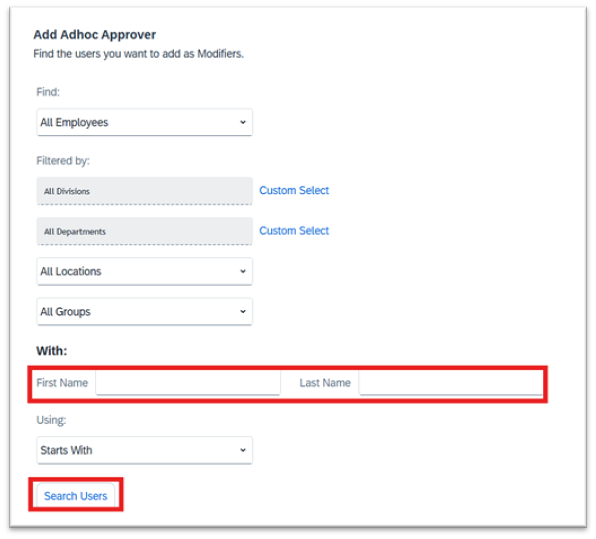 Add Adhoc Approver