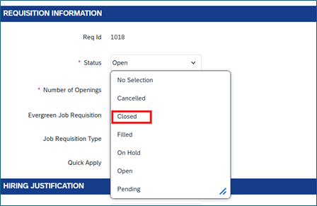 Close No Hire Select Closed