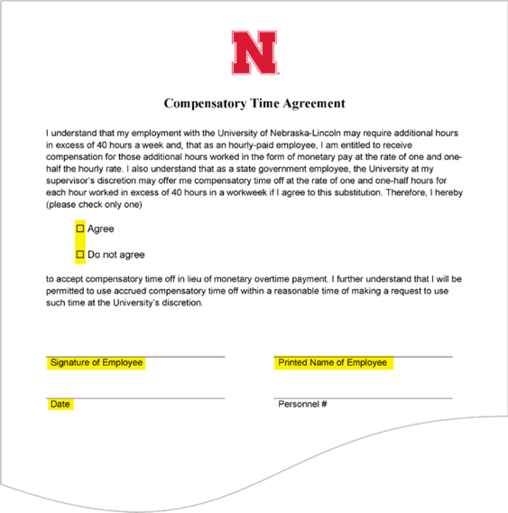 Comp Time Agreement