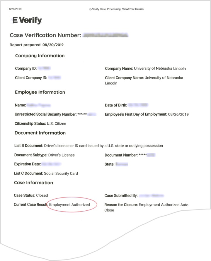 E-Verify Confirmation