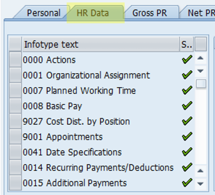 HR Data tab