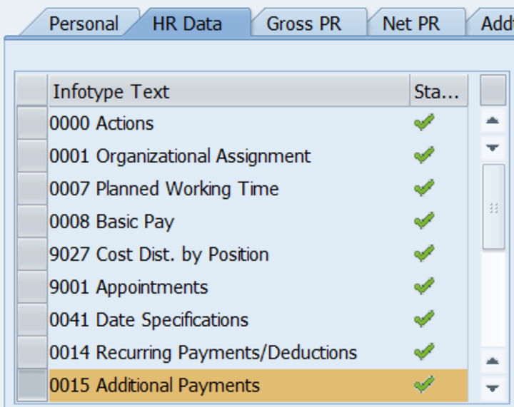 IT0015 Additional Payments