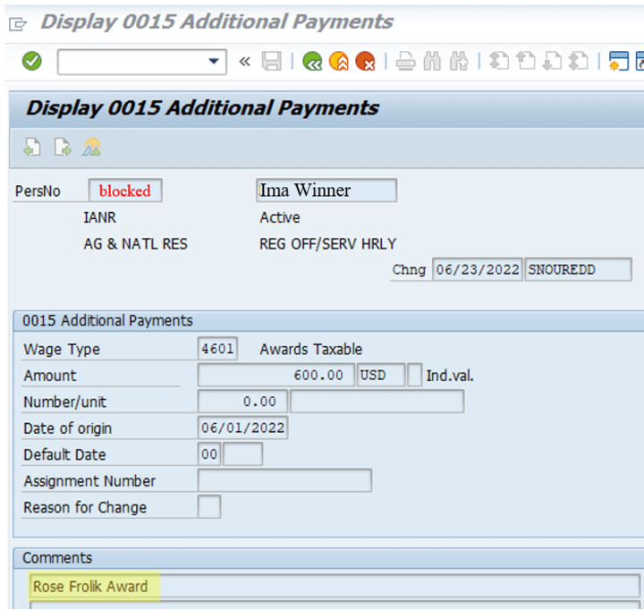 IT0015 Additional Payments Example