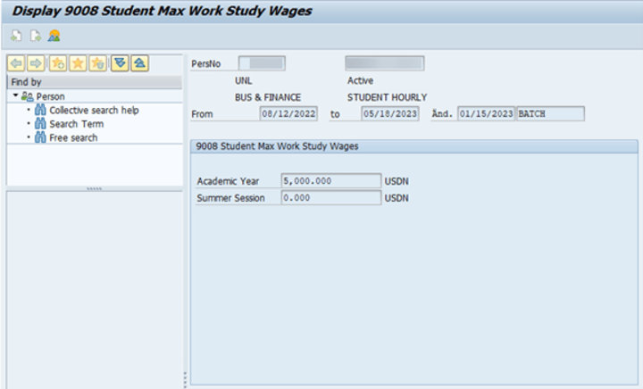 IT9008 work Study Limits Screen